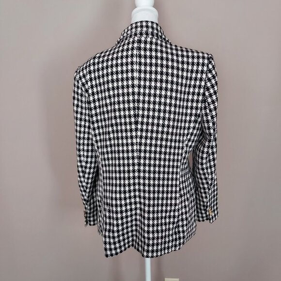 Zara Black & White Houndstooth Double Breasted Blazer Size XL NWOT - Picture 12 of 14